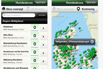 Hundeskove i Danmark – iPhone app